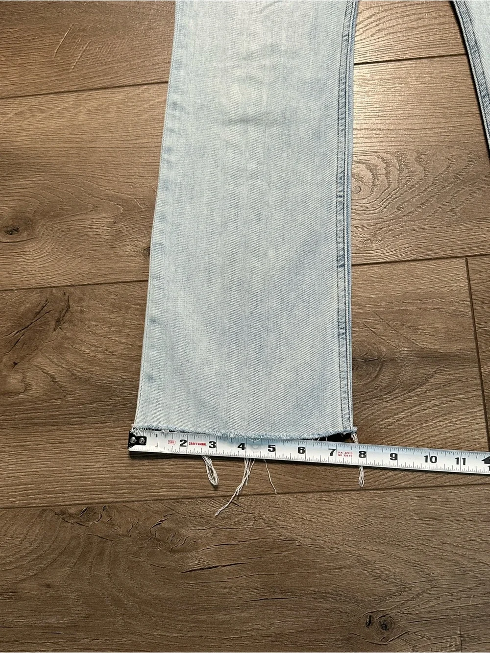 Rag & Bone Nina High Rise Ankle Flare Stretch Frayed Blue Jeans Size 24